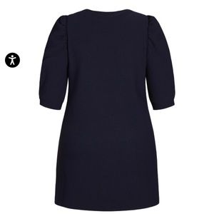 Women Plus Size City Chic Impulse Vibes Dress - in Navy Blue